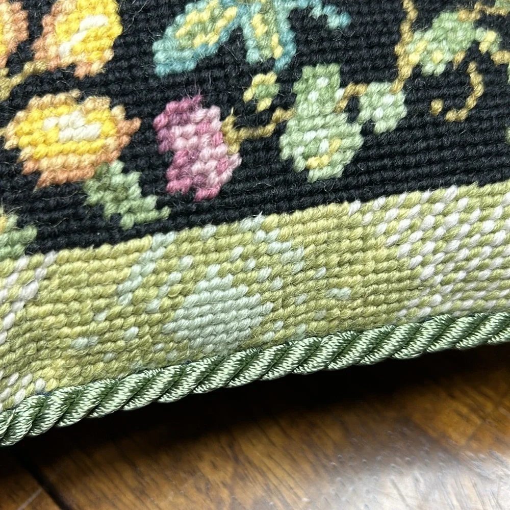 Grannycore accent pillows 11”x11” NWT embroidered butterflies floral print nwt